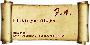 Flikinger Alajos névjegykártya